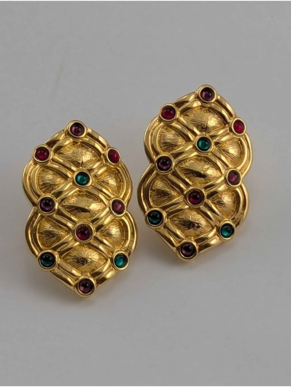 Vintage Swarovski Signed Multi-Color Crystal Statement Earrings